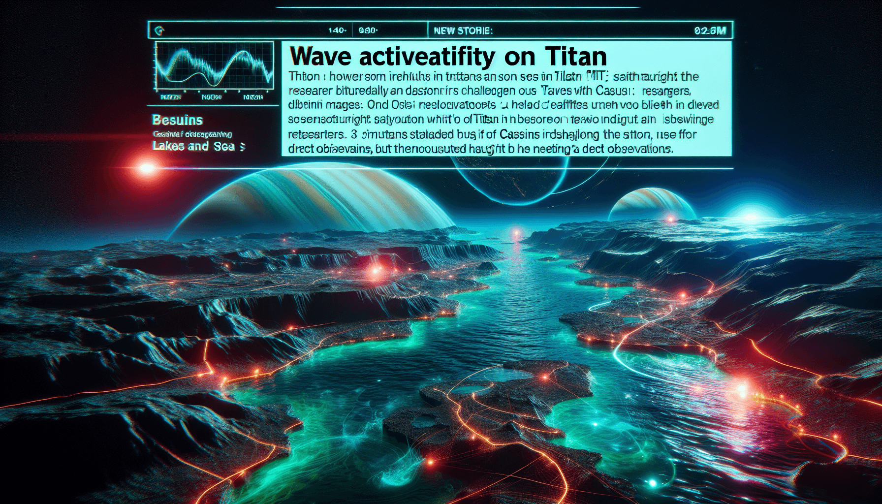 Wave activity on Titan strong enough to erode the coastlines of lakes and seas